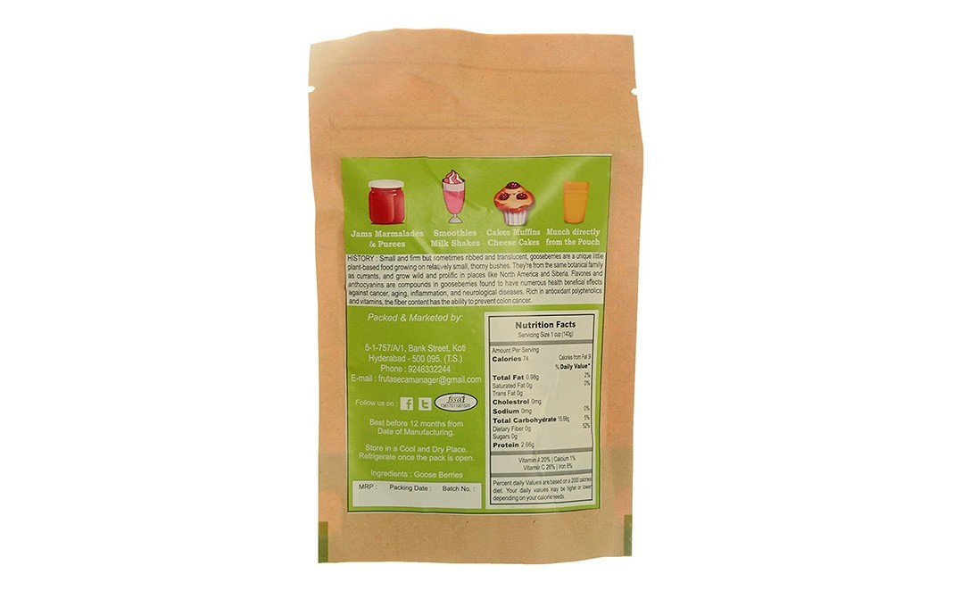 Fruta Seca Gooseberry    Pack  70 grams